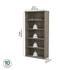 Studio C Tall 5 Shelf Bookcase Bookshelf Organizer by Bush Furniture