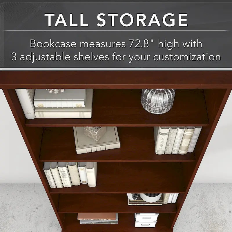 Studio C Tall 5 Shelf Bookcase Bookshelf Organizer by Bush Furniture