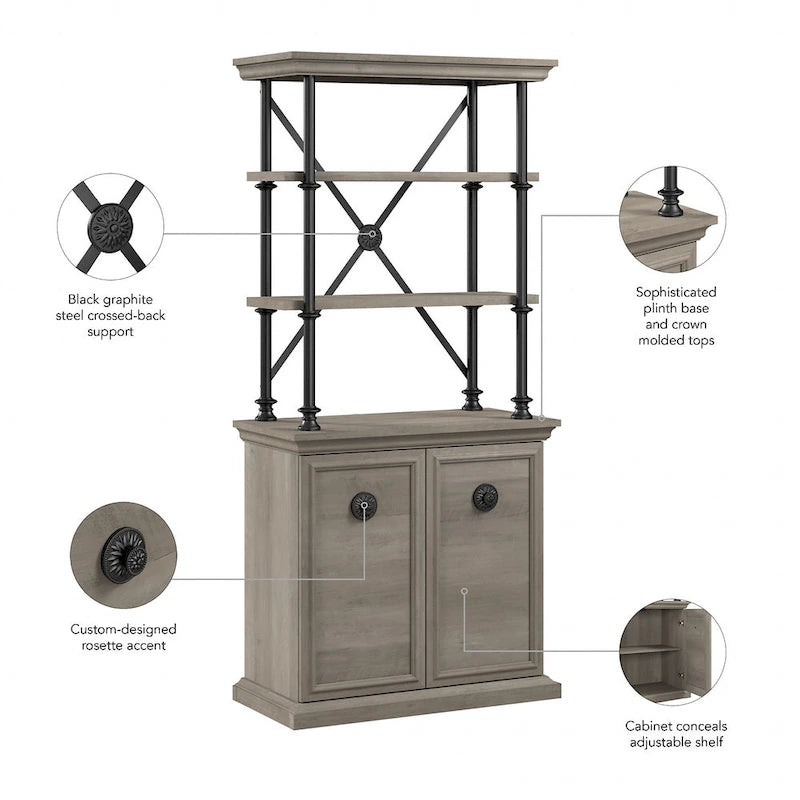 Coliseum Designer Bookcase with Doors by Bush Furniture
