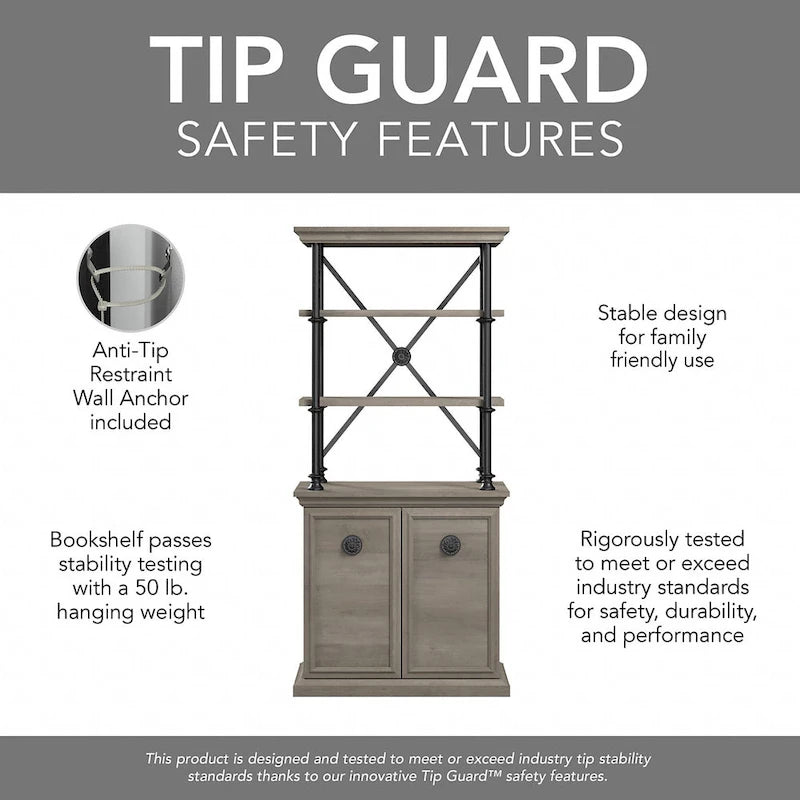 Coliseum Designer Bookcase with Doors by Bush Furniture