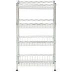 SAFAVIEH Storage Miljana 4-Tier Chrome Wire Mini Rack - 17.7 x 9.8 x 31.5 - 18Wx10Dx31H