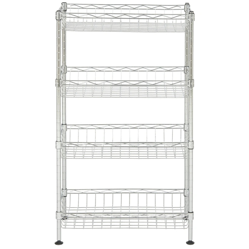 SAFAVIEH Storage Miljana 4-Tier Chrome Wire Mini Rack - 17.7 x 9.8 x 31.5 - 18Wx10Dx31H