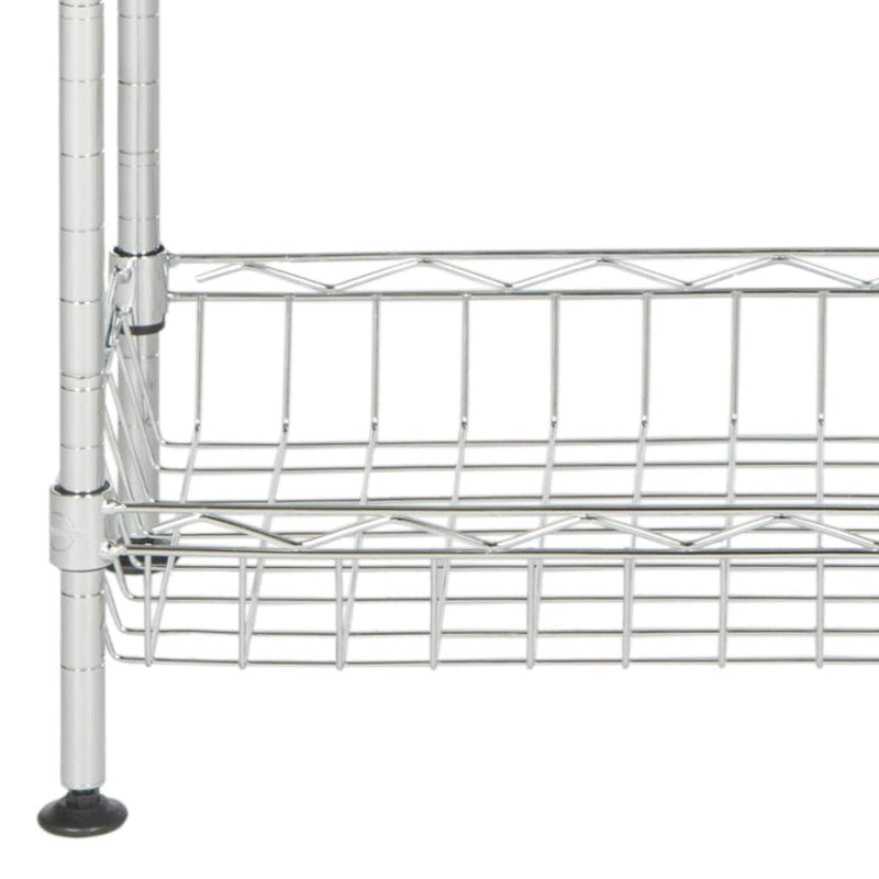 SAFAVIEH Storage Miljana 4-Tier Chrome Wire Mini Rack - 17.7 x 9.8 x 31.5 - 18Wx10Dx31H