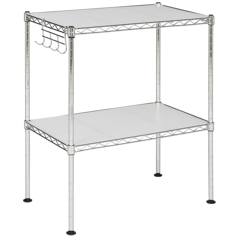 SAFAVIEH Storage Jeryl 2-Tier Chrome Wire Microwave Rack - 19.7 x 11.8 x 23.6 - 20Wx12Dx24H