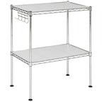 SAFAVIEH Storage Jeryl 2-Tier Chrome Wire Microwave Rack - 19.7 x 11.8 x 23.6 - 20Wx12Dx24H