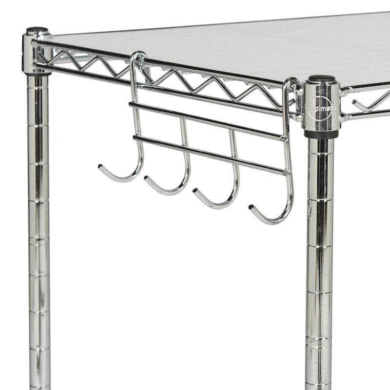 SAFAVIEH Storage Jeryl 2-Tier Chrome Wire Microwave Rack - 19.7 x 11.8 x 23.6 - 20Wx12Dx24H