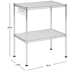 SAFAVIEH Storage Jeryl 2-Tier Chrome Wire Microwave Rack - 19.7 x 11.8 x 23.6 - 20Wx12Dx24H