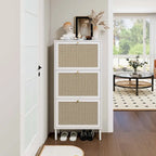 Rattan 3 Door Shoe Rack