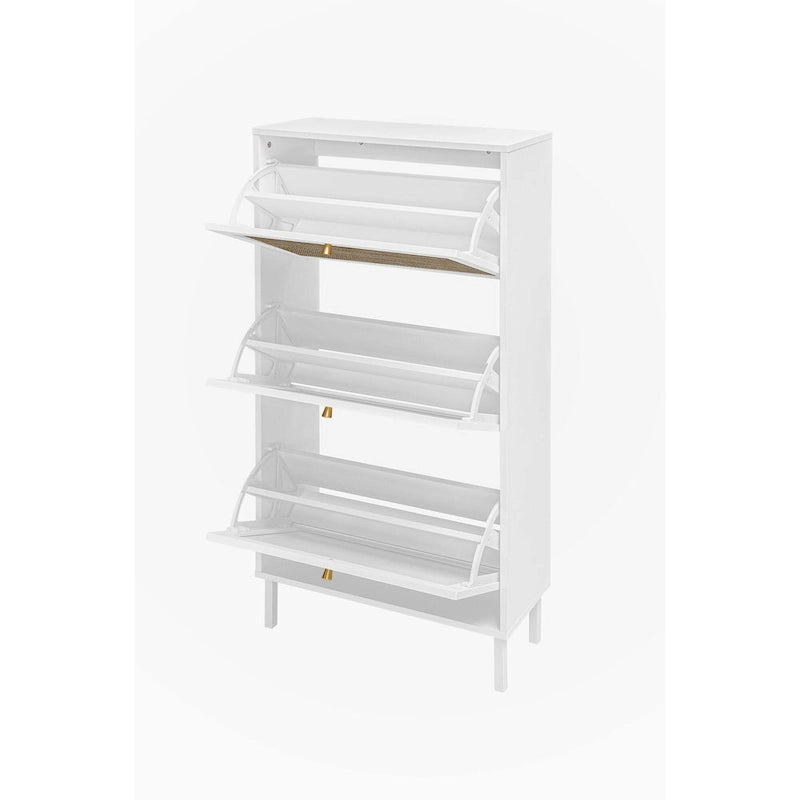 Rattan 3 Door Shoe Rack