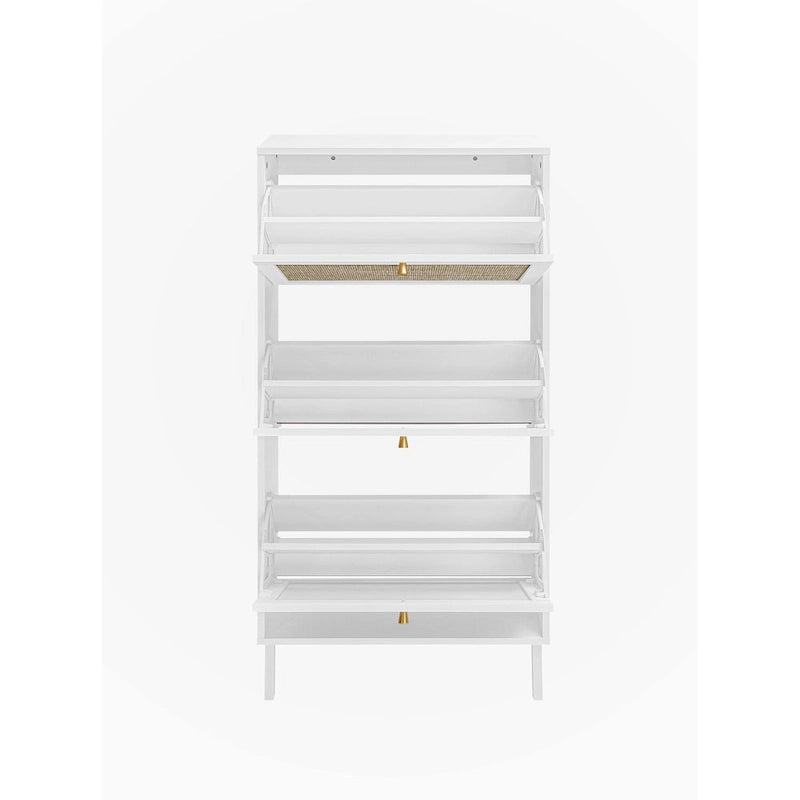 Rattan 3 Door Shoe Rack