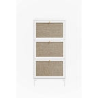 Rattan 3 Door Shoe Rack