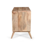 Latimer Mid-Century Modern Handcrafted Mango Wood 2 Drawer Cabinet with 2 Doors by Christopher Knight Home