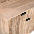 Latimer Mid-Century Modern Handcrafted Mango Wood 2 Drawer Cabinet with 2 Doors by Christopher Knight Home