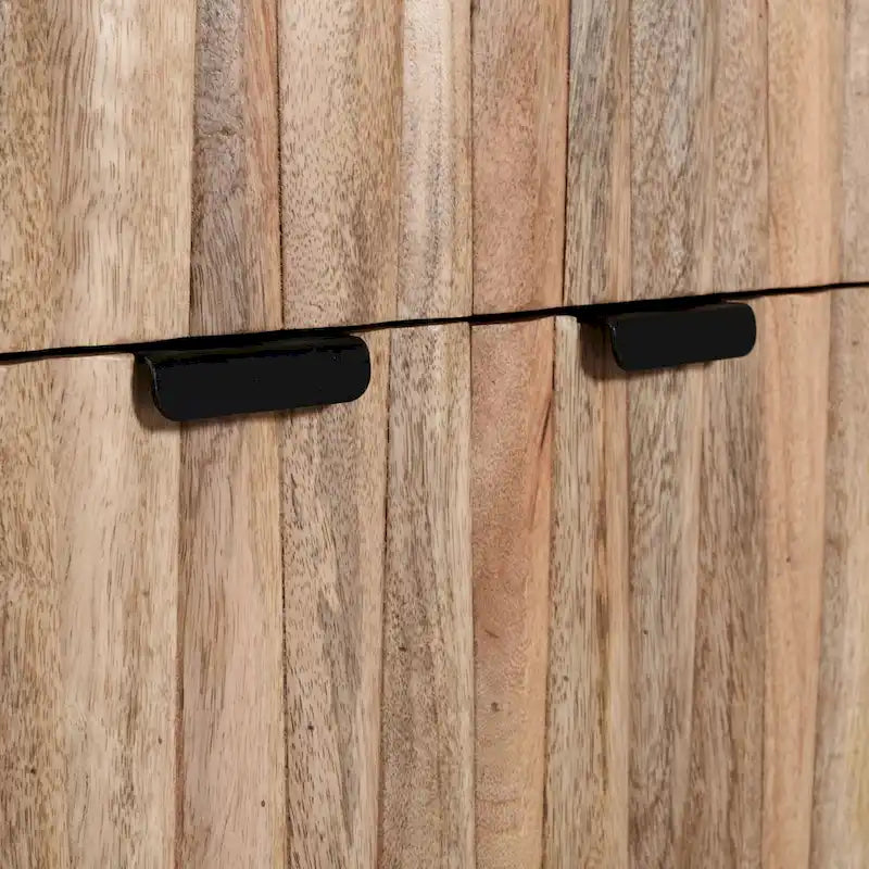 Latimer Mid-Century Modern Handcrafted Mango Wood 2 Drawer Cabinet with 2 Doors by Christopher Knight Home