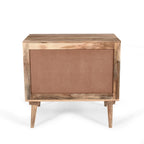 Latimer Mid-Century Modern Handcrafted Mango Wood 2 Drawer Cabinet with 2 Doors by Christopher Knight Home