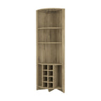 HomeRoots 71 Light Brown Wood Corner Bar Cabinet