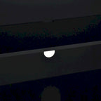 Modern 4-door Sideboard with Convex Pattern Doors and 2 Silver Handle for Living Room, Dining Room, Kitchen (Black)