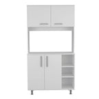 Kitchen Pantry Double Door Cabinet, Four Legs, Three Shelves
