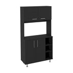 Kitchen Pantry Double Door Cabinet, Four Legs, Three Shelves