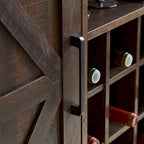Wine Bar Cabinet for Liquor and Glasses, Farmhouse Coffee Bar, Cabinet with Wine Rack Barn Door Buffet Sideboard Cabinet