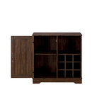 Wine Bar Cabinet for Liquor and Glasses, Farmhouse Coffee Bar, Cabinet with Wine Rack Barn Door Buffet Sideboard Cabinet