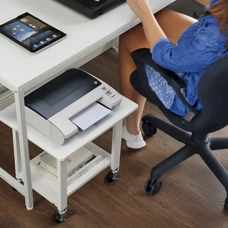 Industrial Mobile Printer Cart Holder with Lockable Wheels