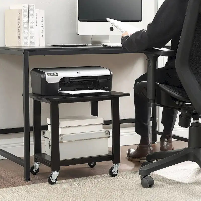 Industrial Mobile Printer Cart Holder with Lockable Wheels