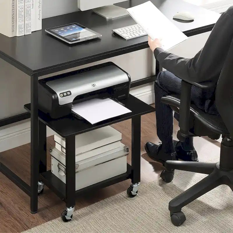 Industrial Mobile Printer Cart Holder with Lockable Wheels