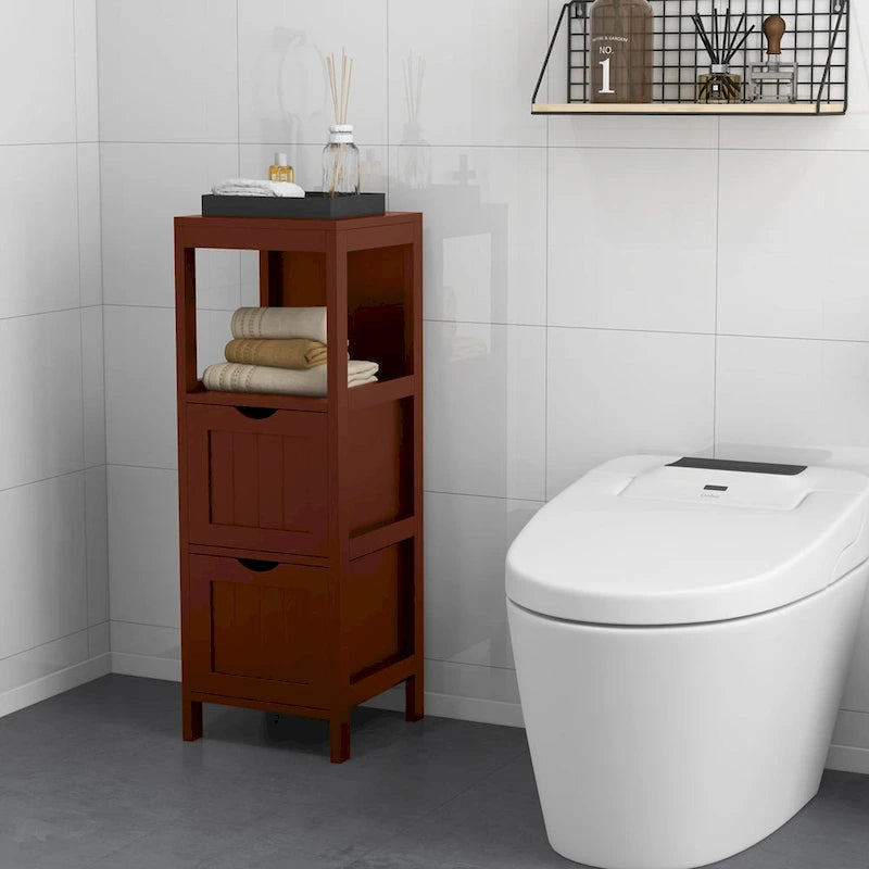 Costway Bathroom Floor Cabinet Freestanding Side Storage Organizer - See Details