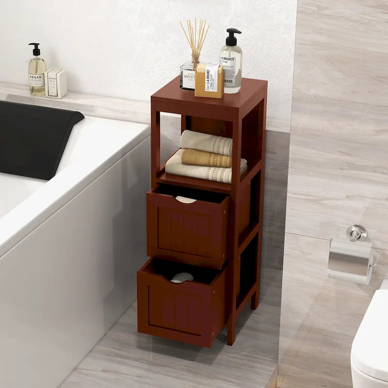 Costway Bathroom Floor Cabinet Freestanding Side Storage Organizer - See Details