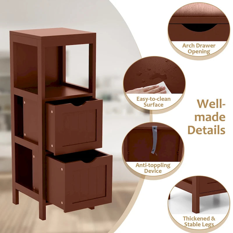 Costway Bathroom Floor Cabinet Freestanding Side Storage Organizer - See Details
