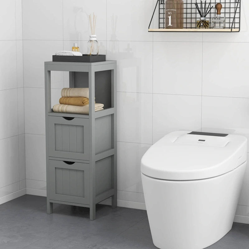 Costway Bathroom Floor Cabinet Freestanding Side Storage Organizer - See Details