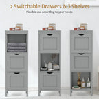 Costway Bathroom Floor Cabinet Freestanding Side Storage Organizer - See Details