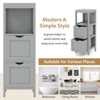 Costway Bathroom Floor Cabinet Freestanding Side Storage Organizer - See Details