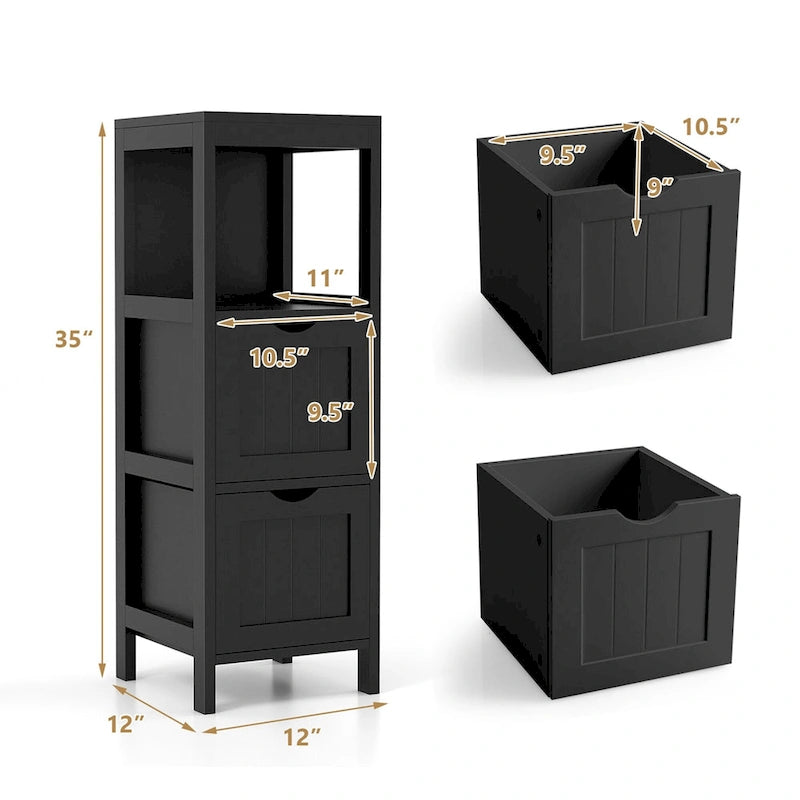 Costway Bathroom Floor Cabinet Freestanding Side Storage Organizer - See Details