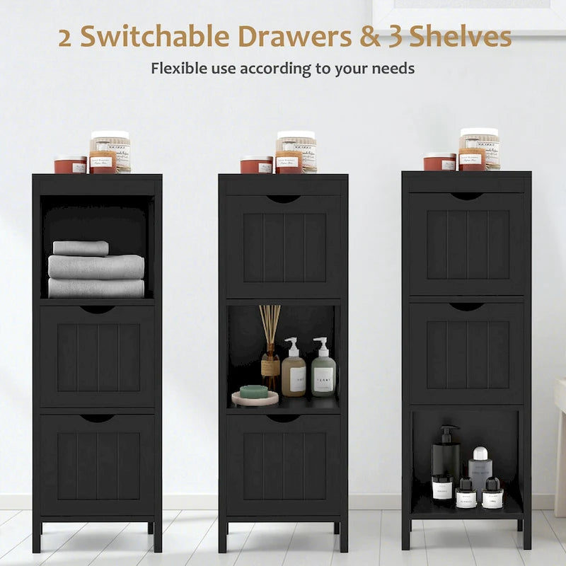Costway Bathroom Floor Cabinet Freestanding Side Storage Organizer - See Details