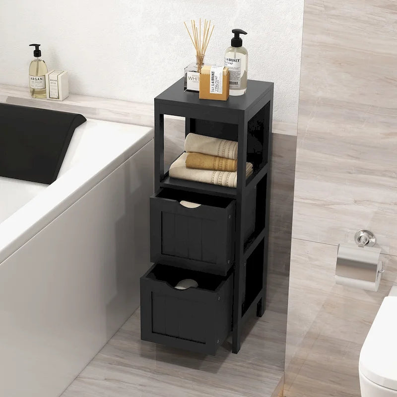 Costway Bathroom Floor Cabinet Freestanding Side Storage Organizer - See Details