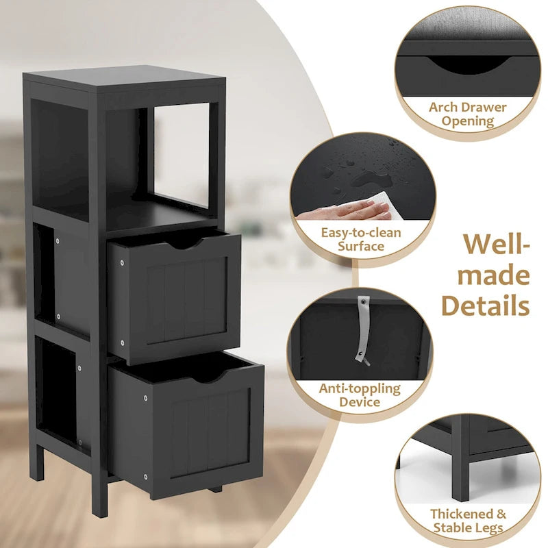 Costway Bathroom Floor Cabinet Freestanding Side Storage Organizer - See Details