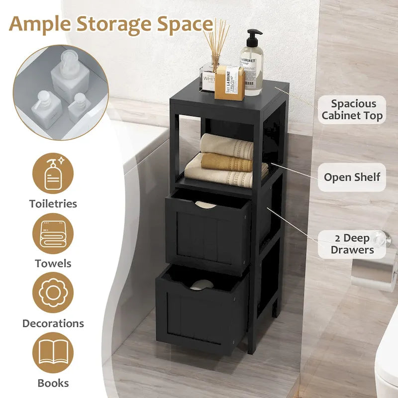 Costway Bathroom Floor Cabinet Freestanding Side Storage Organizer - See Details