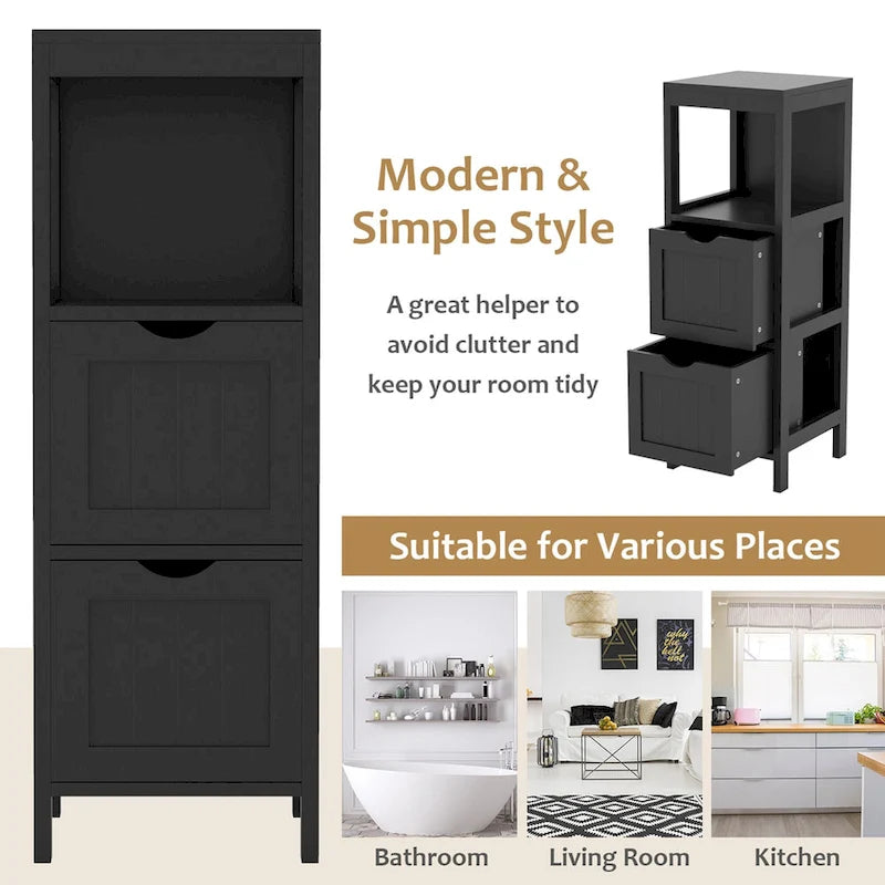 Costway Bathroom Floor Cabinet Freestanding Side Storage Organizer - See Details