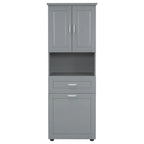 Tall Bathroom Storage Cabinet with Tilt-Out Laundry Basket, Drawer and Adjustable Shelf, Freestanding Floor Cabinet