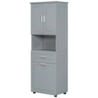 Tall Bathroom Storage Cabinet with Tilt-Out Laundry Basket, Drawer and Adjustable Shelf, Freestanding Floor Cabinet