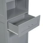 Tall Bathroom Storage Cabinet with Tilt-Out Laundry Basket, Drawer and Adjustable Shelf, Freestanding Floor Cabinet