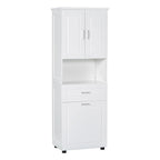 Tall Bathroom Storage Cabinet with Tilt-Out Laundry Basket, Drawer and Adjustable Shelf, Freestanding Floor Cabinet
