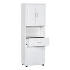 Tall Bathroom Storage Cabinet with Tilt-Out Laundry Basket, Drawer and Adjustable Shelf, Freestanding Floor Cabinet