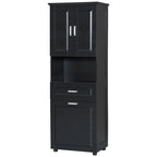 Tall Bathroom Storage Cabinet with Tilt-Out Laundry Basket, Drawer and Adjustable Shelf, Freestanding Floor Cabinet
