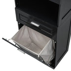 Tall Bathroom Storage Cabinet with Tilt-Out Laundry Basket, Drawer and Adjustable Shelf, Freestanding Floor Cabinet