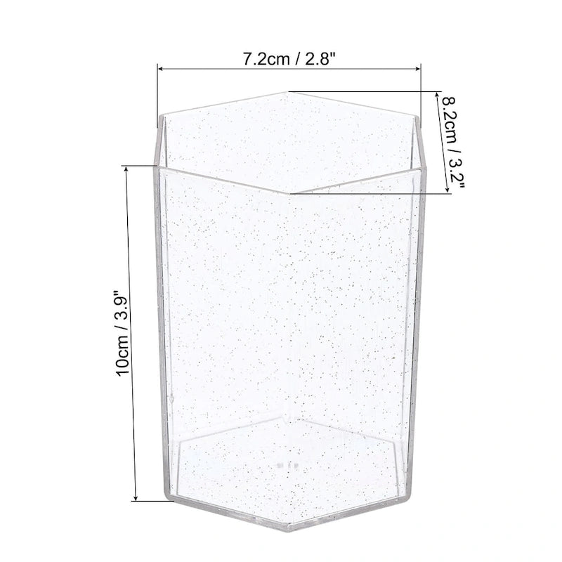 Acrylic Pencil Holder, Makeup Brush Holder Hexagon Desktop Organizer