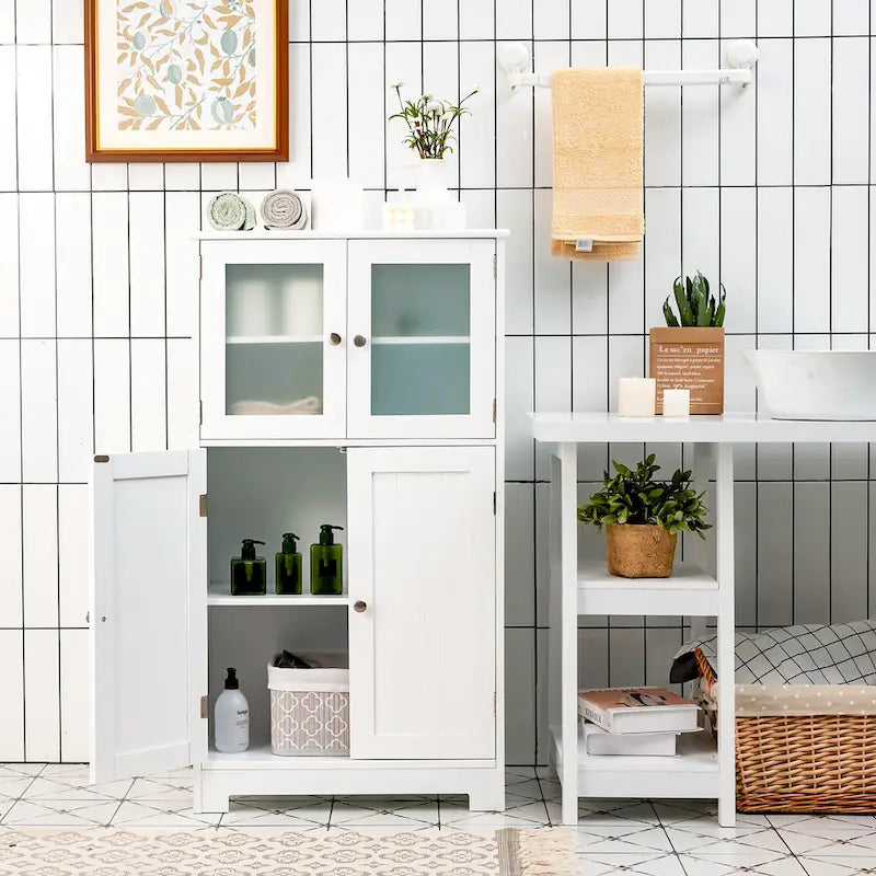 Costway Bathroom Floor Storage Cabinet Kitchen Cupboard - See Details