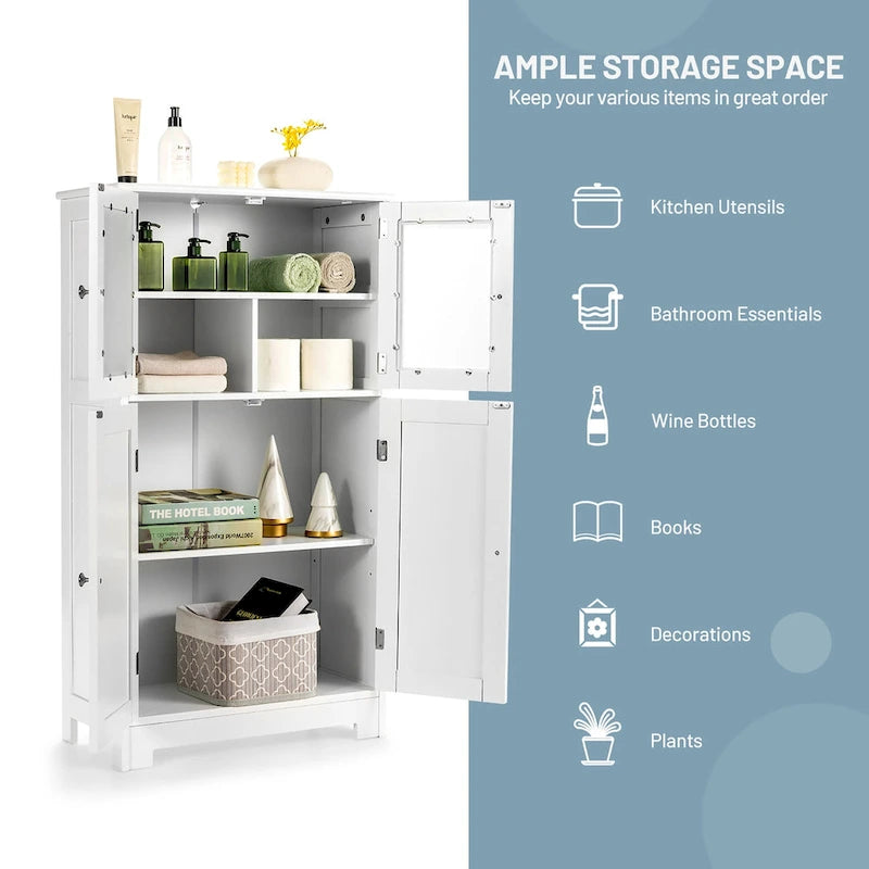 Costway Bathroom Floor Storage Cabinet Kitchen Cupboard - See Details